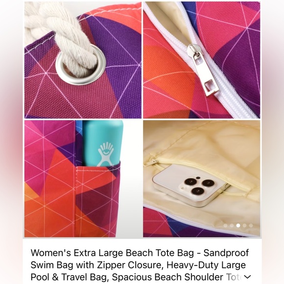 Colorful Geometric Tote Bag - Picture 3 of 5